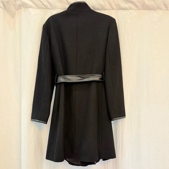 Vince Camuto Black Teddy Jacket with Belt - Picture 3 of 4